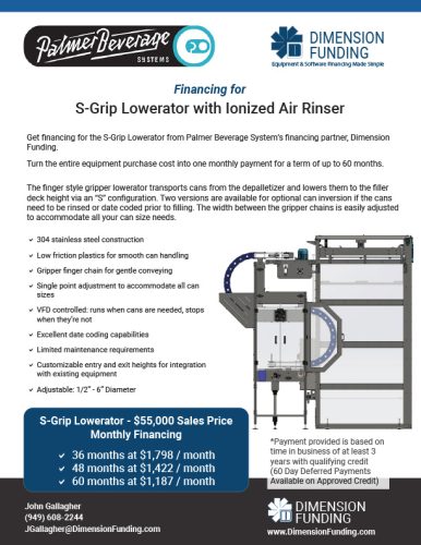 Dimension Financing for S-Grip Lowerator